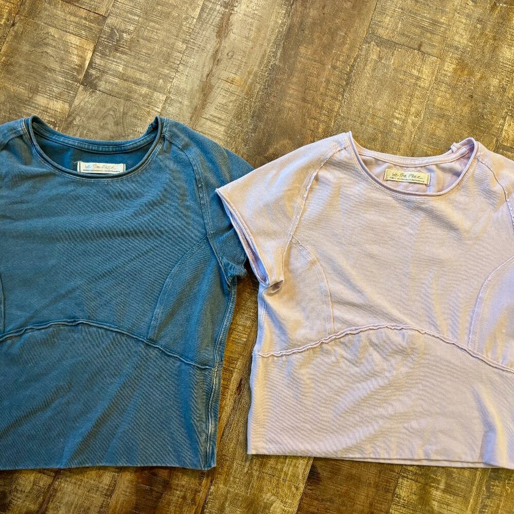 Two Free People "We the Free Protagonist" Cropped Tees